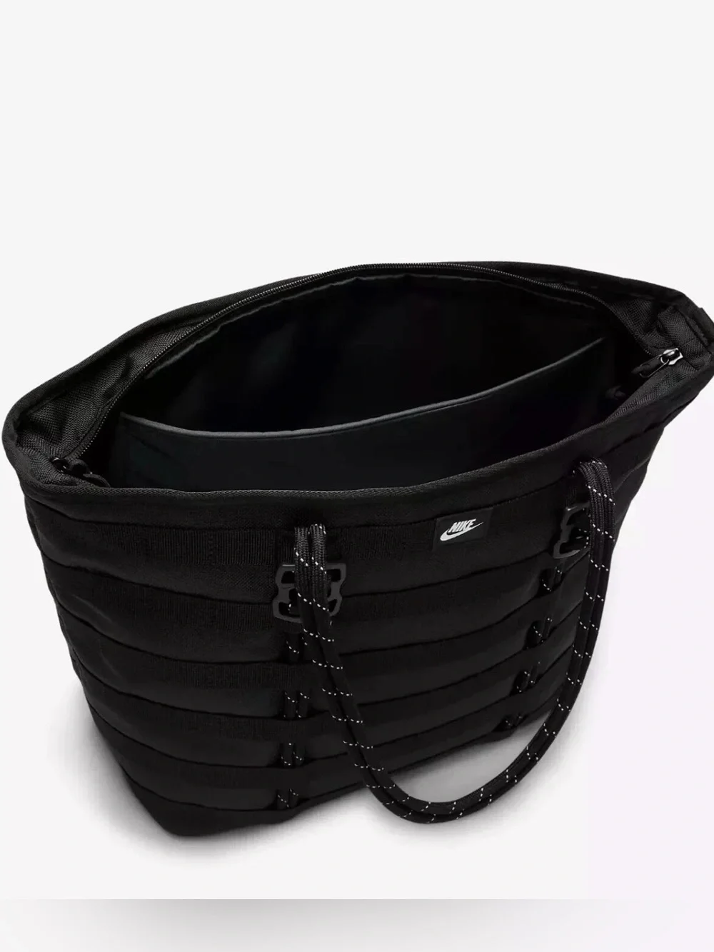 Nike Sportswear RPM Tote (26L) Black White Cord Zipper Bag Travel FJ0439-010 NEW - Picture 5 of 6